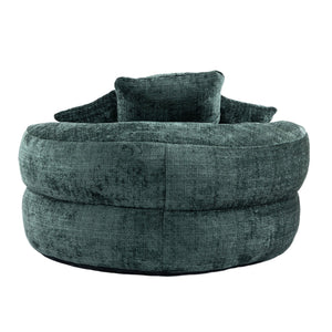 English Elm Lazy Sofa Oversized Ergonomic Bean Bag Lounger with High Wrap Back, Plush Chenille Foam Comfort for Living Room, Bedroom, Office Emerald W395P252054