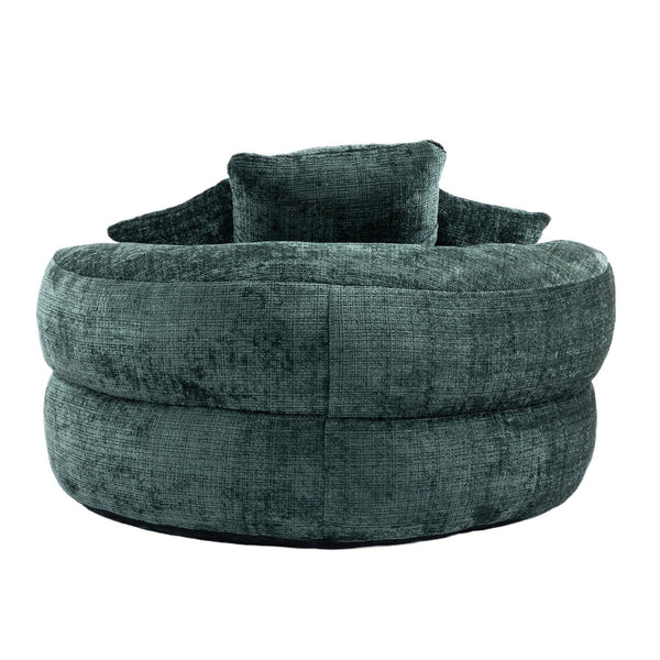 English Elm Lazy Sofa Oversized Ergonomic Bean Bag Lounger with High Wrap Back, Plush Chenille Foam Comfort for Living Room, Bedroom, Office Emerald W395P252054
