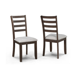 English Elm Wogy Ladder Back Dining Chairs Set of 2 Walnut Wood Frame Upholstered Seat B056P417084