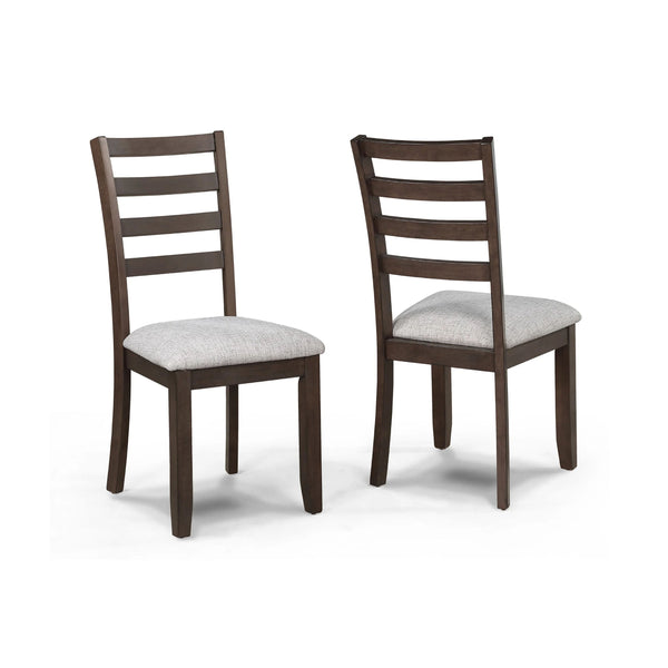 English Elm Wogy Ladder Back Dining Chairs Set of 2 Walnut Wood Frame Upholstered Seat B056P417084