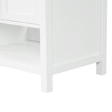 English Elm 36" Bathroom Vanity With Sink Top, Bathroom Vanity Cabinet With Two Doors and Two Drawers, Solid Wood, Open Shelf, Mdf Boards, One Package, White