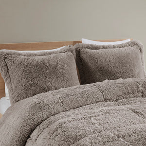 English Elm Twin/Twin Shaggy Long Fur Comforter Mini Set by Malea — Plush Faux Fur Reversible Comforter with Sham, Cozy Warm Texture, Modern Bedroom Upgrade B03595899