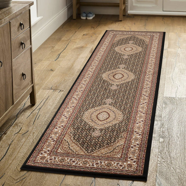 English Elm Manchester 2'7" X 9'10" Black & Ivory Area Rug – Durable, Elegant Design For High-Traffic Spaces B186P316783