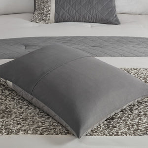 English Elm 5 Piece Textured Jacquard Stripe Comforter Set For King/Cal King Beds With Luxe Throw Pillows B035P280387