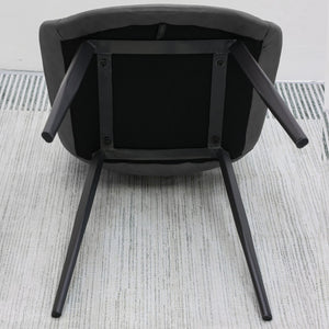 English Elm Grey PU Leather Dining Chair Set of 4 with Metal Legs — Modern Upholstered, Durable, Easy-Clean Seating for Kitchen, Restaurant, Living, Meeting Rooms T3967P384113