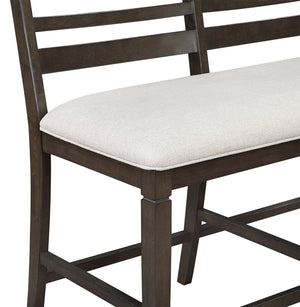 English Elm Classic Dining Bench with Dark Finish Upholstered Seat, Sturdy Wood Frame, Comfortable 250lb Capacity Espresso 45 L x 45 W x 10.5 H B011P348876