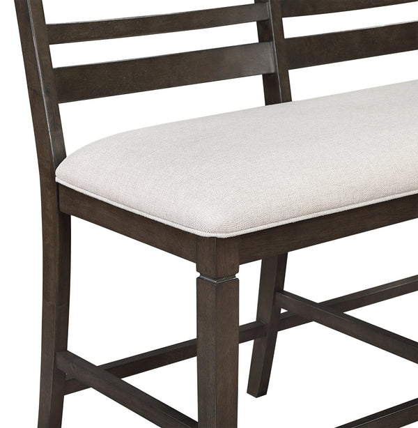 English Elm Classic Dining Bench with Dark Finish Upholstered Seat, Sturdy Wood Frame, Comfortable 250lb Capacity Espresso 45 L x 45 W x 10.5 H B011P348876