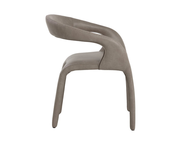Sunpan ATIKA Dining Armchair - Sculpted Comfort and Modern Minimalism for Your Contemporary Space Taupe 112411