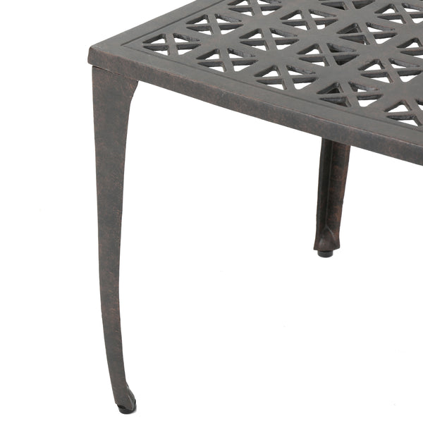 English Elm Christopher Knight Home® - Outdoor 18" Cast Aluminum Side Table - Elegant & Weather-Resistant Accent For Patio Or Indoor Use N773P348245B
