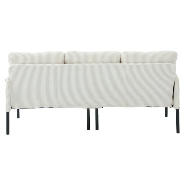 English Elm United We Win Corduroy Loveseat Plush Ergonomic Sofa with Spring Support Metal Legs Beige W1568P410043