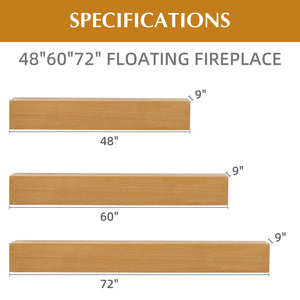 English Elm 48'' Solid Fir Wood Floating Mantel Shelf Farmhouse Style for Living Room Walls Light Brown W2640P386603