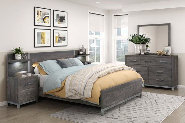 English Elm Modern Two-tone Melamine 7-drawer Dresser with Silver Accents for Stylish Bedrooms B011P255195