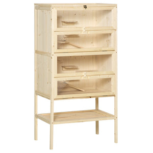 English Elm Pawhut 5-Tier Wooden Hamster Cage - Spacious Multi-Level Habitat With Easy Access And Storage Shelf W2225P217532-GIGA