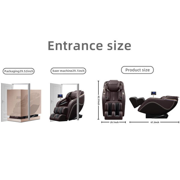 English Elm "Luxury Luxury 3D Zero Gravity Massage Chair with SL-Track, Mechanical Hand, Shiatsu, Heated Back & Calves, Bluetooth Speakers and Smart LCD Control W3327P296128