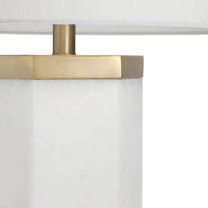 Crestview Collection 30.5"H Morrison Table Lamp - Modern Elegance With Faux Alabaster, Brass Finish, 3-way Socket & Night Light   Cvamb0069a