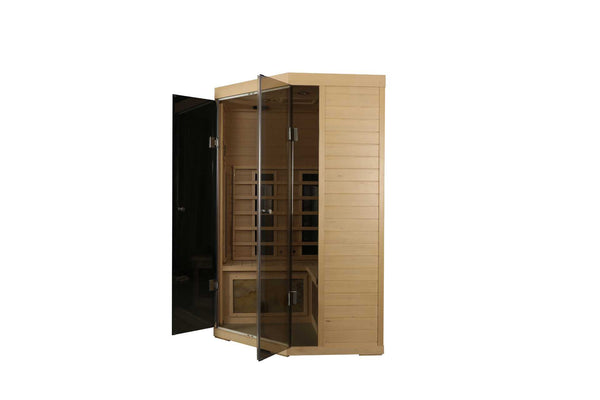 English Elm 3-person Canadian Hemlock Far Infrared Home Sauna with Low Emf Heaters and Digital Controls W5530P477411