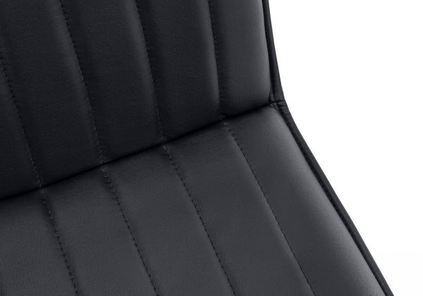 English Elm Dining Chair Set Of 2 - Modern Armless Side Chairs In Black Faux Leather & Chrome For Dining Rooms B2710P218846