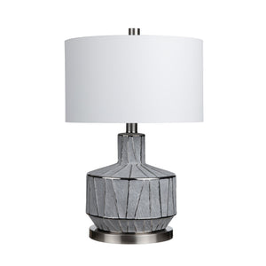 Crestview Collection 27.25"H Cothran Ceramic Table Lamp - Elegant Gray Design With Glossy Accents & 3-way Lighting Option   Cvap3123