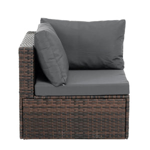 English Elm Patio 5-Piece Pe Wicker Furniture Set With Tempered Glass Table - Durable, Stylish, And Weather-Resistant! W1703S00023-GIGA