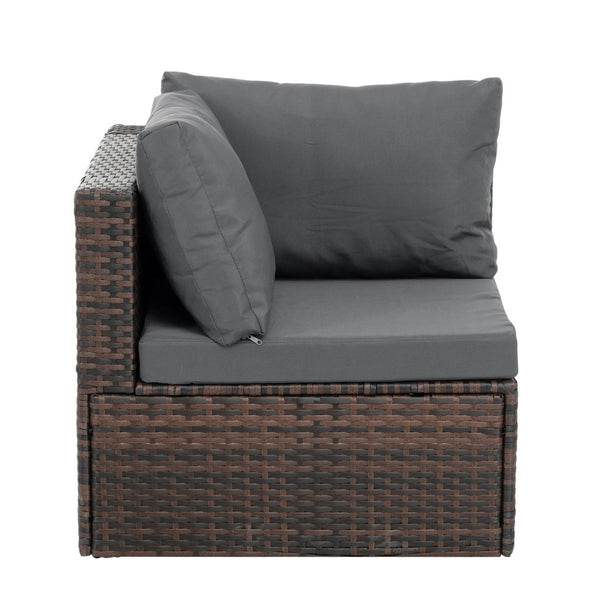 English Elm Patio 5-Piece Pe Wicker Furniture Set With Tempered Glass Table - Durable, Stylish, And Weather-Resistant! W1703S00023-GIGA