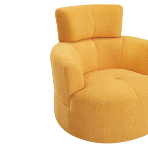 English Elm 360° Swivel Chair - Cozy Upholstered Accent Barrel Chair With Adjustable Headrest For Home & Office N719P272676L