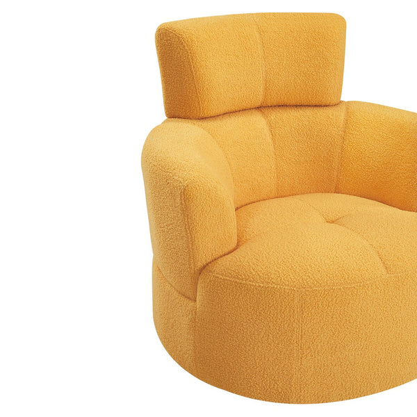 English Elm 360° Swivel Chair - Cozy Upholstered Accent Barrel Chair With Adjustable Headrest For Home & Office N719P272676L
