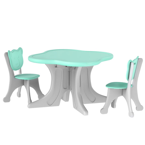 English Elm Qaba Kids Table And Chairs Set - Light Blue 3-Piece Activity Set For Ages 3-6, Fun & Durable Design W2225P229337-GIGA