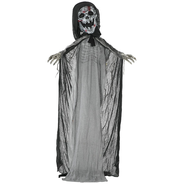 English Elm Outsunny Inflatable 5ft Pumpkin Grim Reaper with Bright LED Lights, Waterproof Yard Décor for Halloween Grey W2225P217527