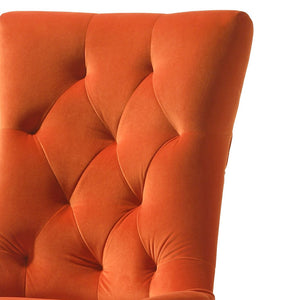English Elm Farren Orange Velvet Side Chairs Set of 2 — Tufted Back, Nailhead Trim, Plush Cushioning & Sturdy Oak Frame B2726P264600