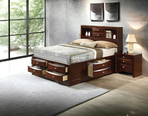 English Elm Ireland Espresso Finish Platform Bed With Ample Storage For Organized, Stylish Bedrooms B2726S00393