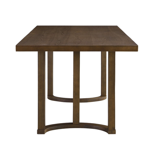 English Elm Christopher Knight Home® - 69 69 INCHES DINING TABLE - Sleek Solid Wood & MDF Rectangular Table with U-Shaped Trestle Base, Seats 6 Walnut N771P256927T