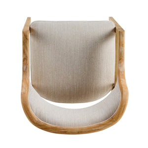 English Elm Mid-century Modern Upholstered Dining Arm Chairs with Rubberwood Frame Set of 2 Beige,Natural N768P382497N