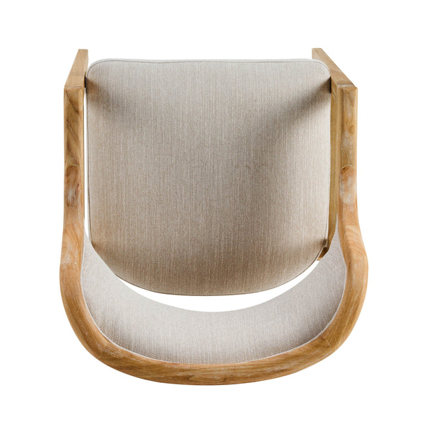 English Elm Mid-century Modern Upholstered Dining Arm Chairs with Rubberwood Frame Set of 2 Beige,Natural N768P382497N