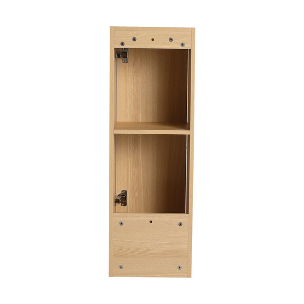 English Elm 12 Inch Wall Mounted Oak Storage Cabinet Soft Close Door for Bathroom or Study W1972P457945