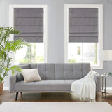 Madison Park Otis Casual Faux Linen Cordless Total Blackout Roman Shade MP40-8184 Grey