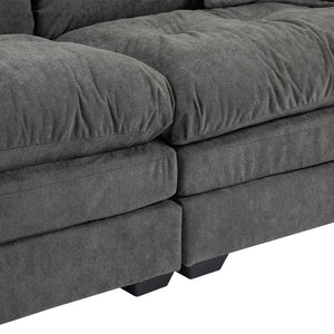 English Elm 84" Chenille Sofa Loveseat with Memory Foam & Pocket Springs, Plush Dual-Layer Comfort, Sturdy Frame Grey W676S00013
