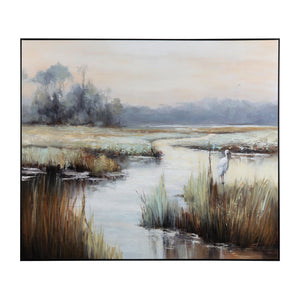 Crestview Collection Gazing Egret - Elegant Wall Decor By Crestview - Exquisite Chinese Art For Your Home Aesthetic   Cvtop3398