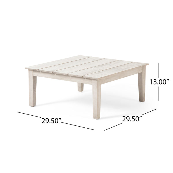 English Elm Loft Outdoor Acacia and Rattan Coffee Table with Open Slat Design for Patio Spaces 67258.00GRY