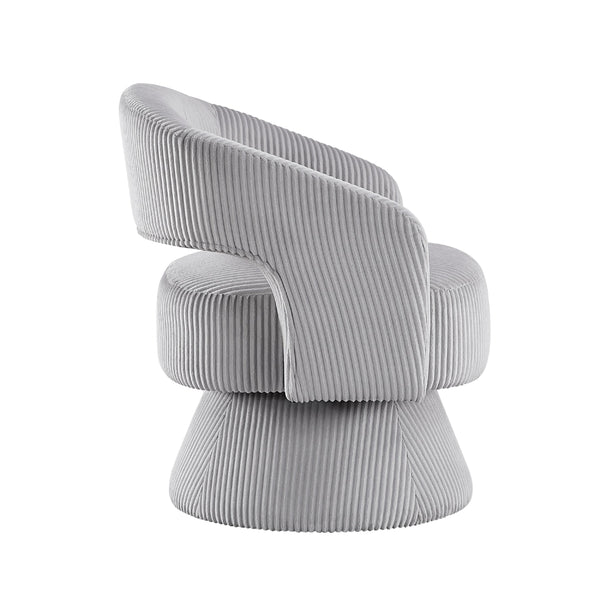 English Elm Lessa Swivel Accent Chair with Foam Cushion Round Base for Living Room Corners Gray B056P417030