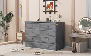 English Elm Queen Murphy Wall Bed with Rattan Panel Cabinet and Storage Drawers for Studio Rooms Gray LP000676AAE