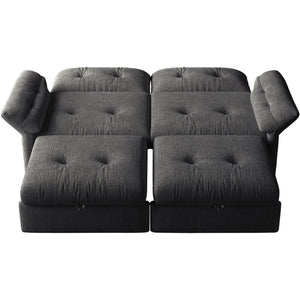 English Elm This Chenille Convertible Sofa Bed Seats Three and Unfolds Flat for Guests Easily Grey W3820S00046