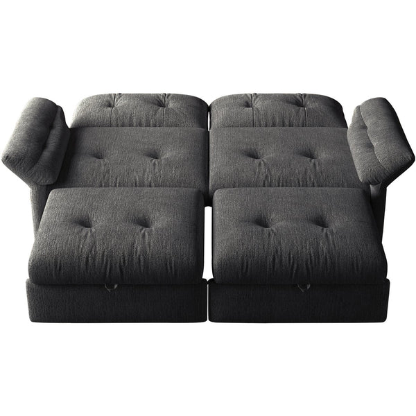 English Elm This Chenille Convertible Sofa Bed Seats Three and Unfolds Flat for Guests Easily Grey W3820S00046