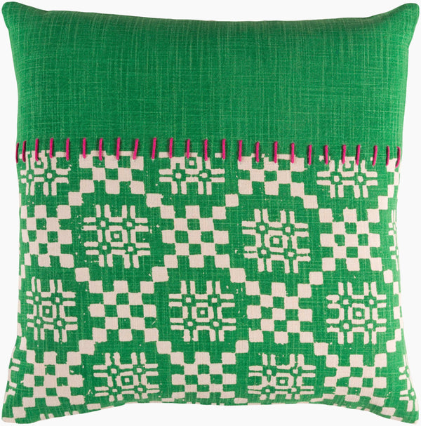 Surya Delray 18" X 18" Elegant Accent Pillow - Global Inspired Design For Timeless Home Charm! Green Cotton,Cotton Dea001-2222