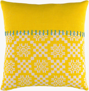 Surya Delray 18" X 18" Elegant Accent Pillow - Global Inspired Design For Timeless Home Charm! Yellow Cotton,Cotton Dea003-2222d