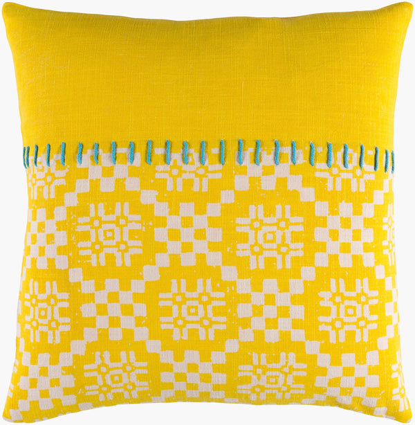 Surya Delray 18" X 18" Elegant Accent Pillow - Global Inspired Design For Timeless Home Charm! Yellow Cotton,Cotton Dea003-2222d