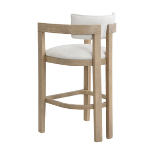 English Elm 30" Rubberwood Upholstered Barstools with Arms Mid-century Style for Kitchen Island Set of 2 Beige,Light Ash N771P361772A