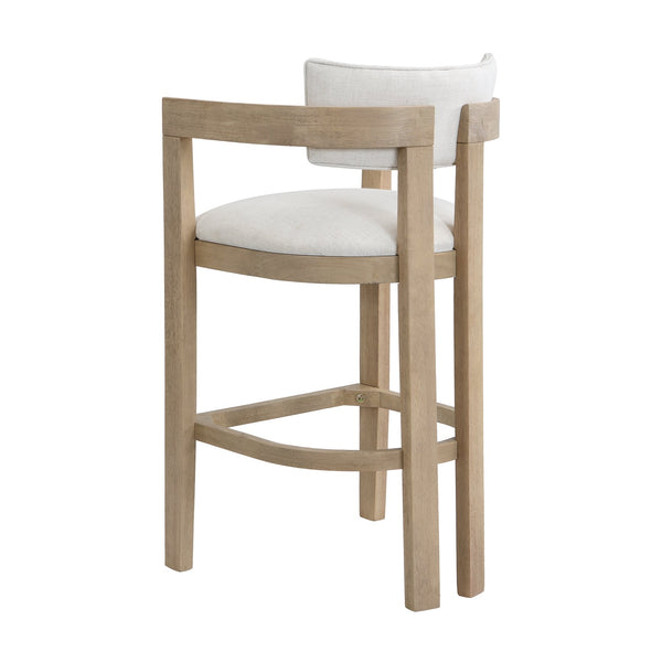 English Elm 30" Rubberwood Upholstered Barstools with Arms Mid-century Style for Kitchen Island Set of 2 Beige,Light Ash N771P361772A