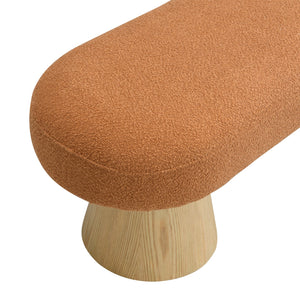 English Elm Christopher Knight Home® - Dining 64" Modern Farmhouse Storage Bench with Bouclé Upholstery and Solid Wood Legs, Durable and Stylish Orange N779P271401O