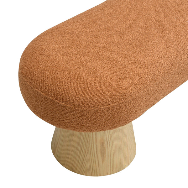 English Elm Christopher Knight Home® - Dining 64" Modern Farmhouse Storage Bench with Bouclé Upholstery and Solid Wood Legs, Durable and Stylish Orange N779P271401O