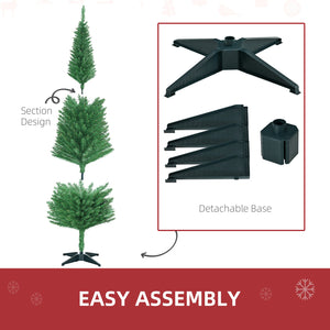 English Elm Homcom 6' Slim Pencil Christmas Tree With 390 Realistic Branch Tips - Perfect For Small Spaces! W2225P229794